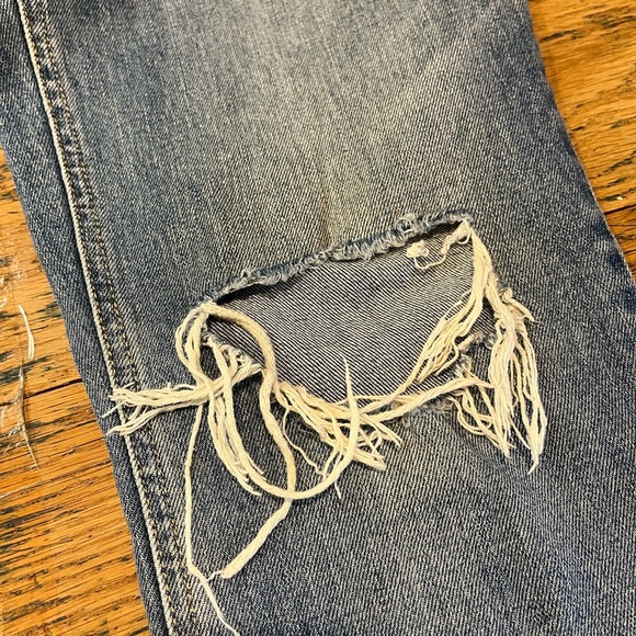 OLD NAVY - Distressed Denim Overalls with Side Zip - Size 8 Petite - Picture 8 of 12